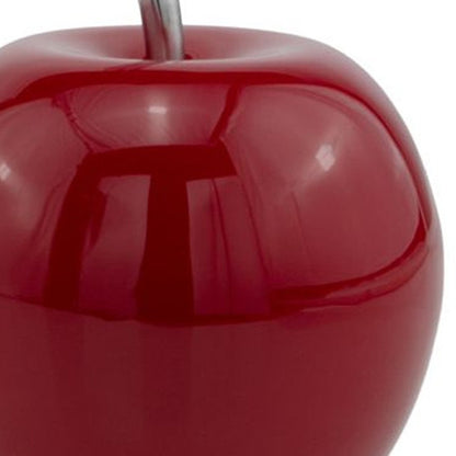 Shiny Buffed Red Apple Sculpture
