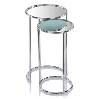 22" Silver Aluminum Round End Table