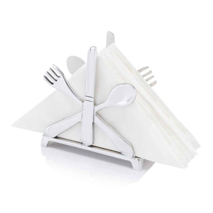 2" X 5.5" X 5.5" Buffed Cutlery Napkin Holder