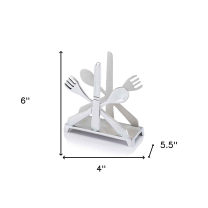 2" X 5.5" X 5.5" Buffed Cutlery Napkin Holder