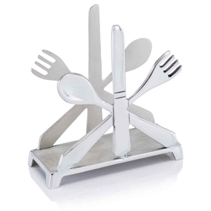 2" X 5.5" X 5.5" Buffed Cutlery Napkin Holder