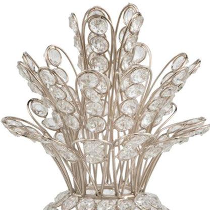 6" X 6" X 12.5" Silver Crystal Pineapple