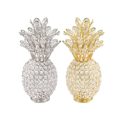 6" X 6" X 12.5" Silver Crystal Pineapple