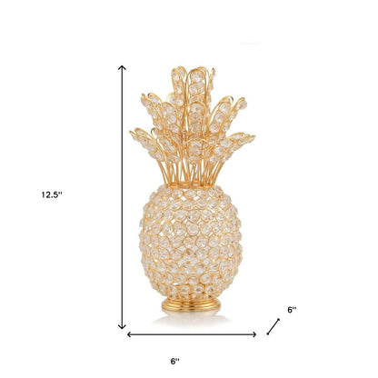 6" X 6" X 12.5" Silver Crystal Pineapple