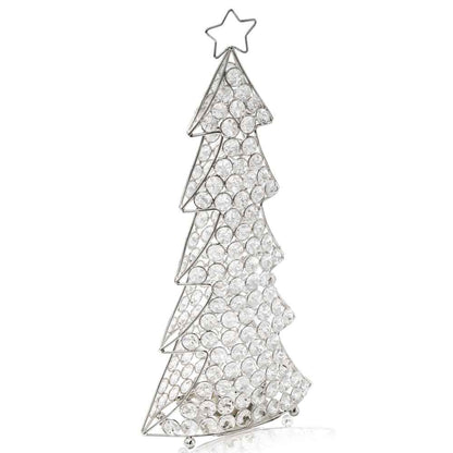 16" Glam Silver And Faux Crystal Christmas Tree