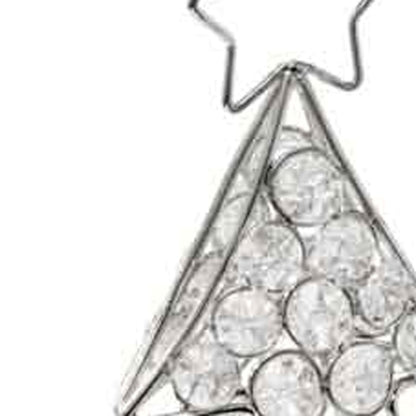 16" Glam Silver And Faux Crystal Christmas Tree