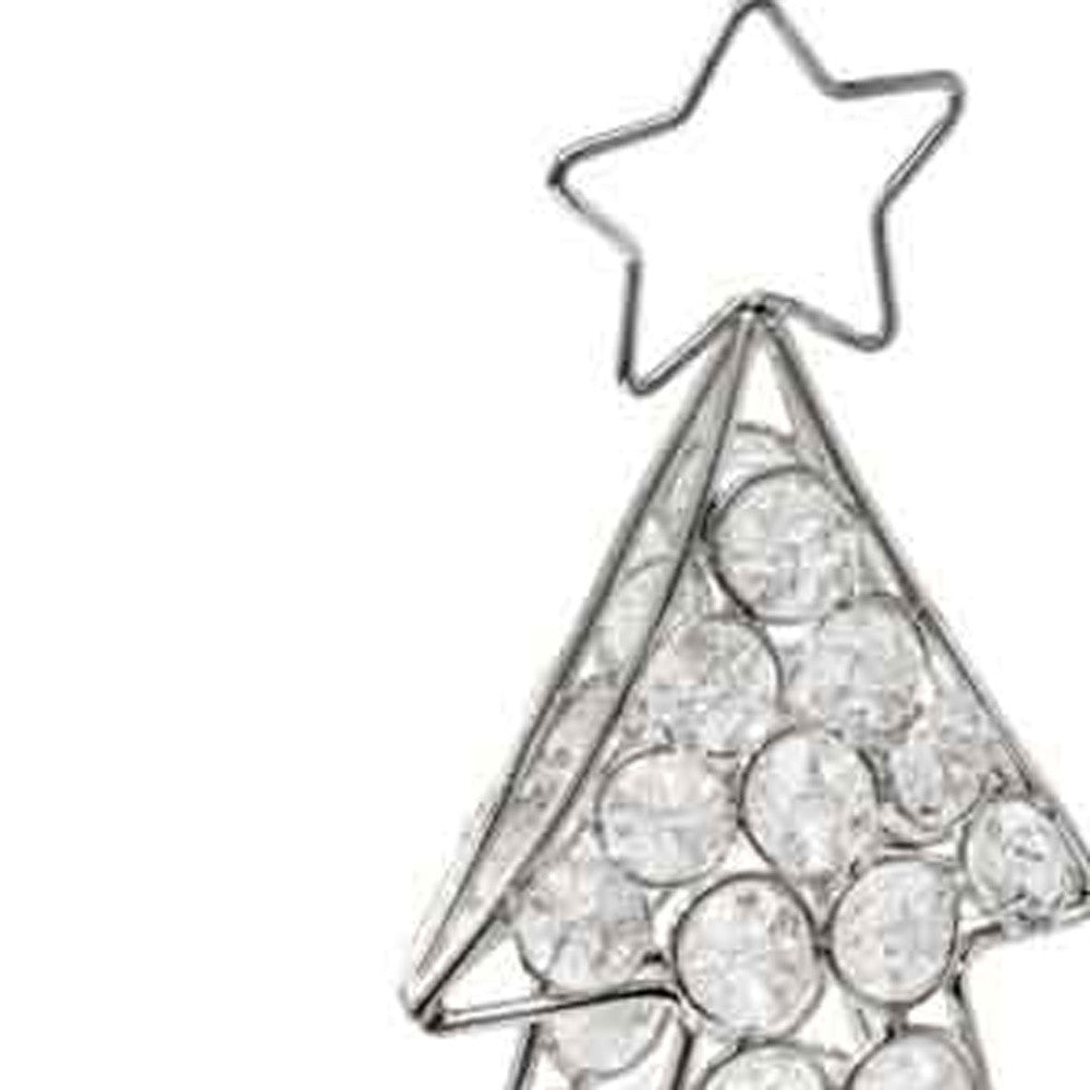 16" Glam Silver And Faux Crystal Christmas Tree