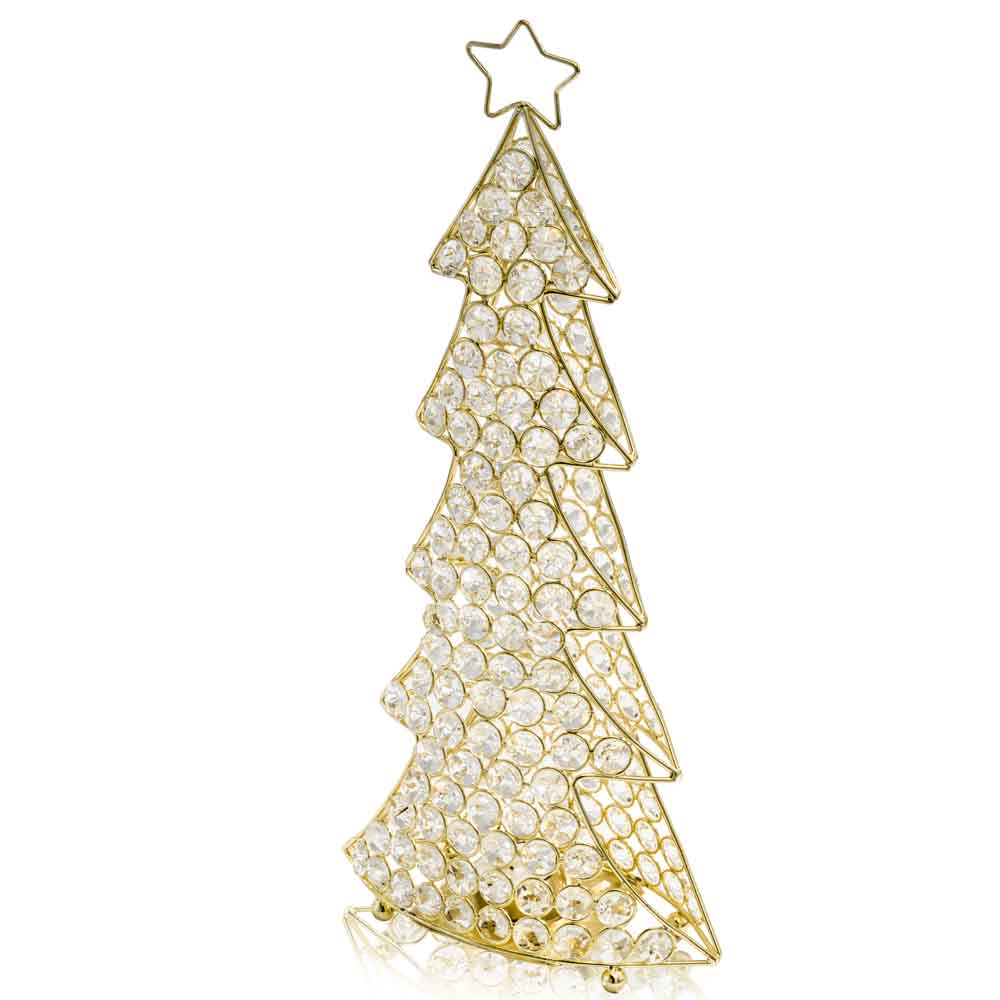 16" Glam Silver And Faux Crystal Christmas Tree