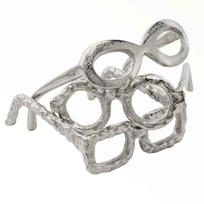 2" Silver Buffed Aluminum Decorative Eyeglasses