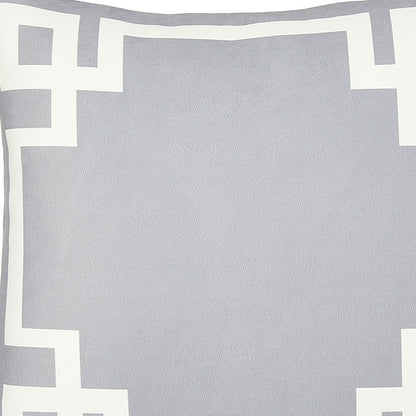 18" Light Grey And White Geometric Decorative Throw Pillow Cover