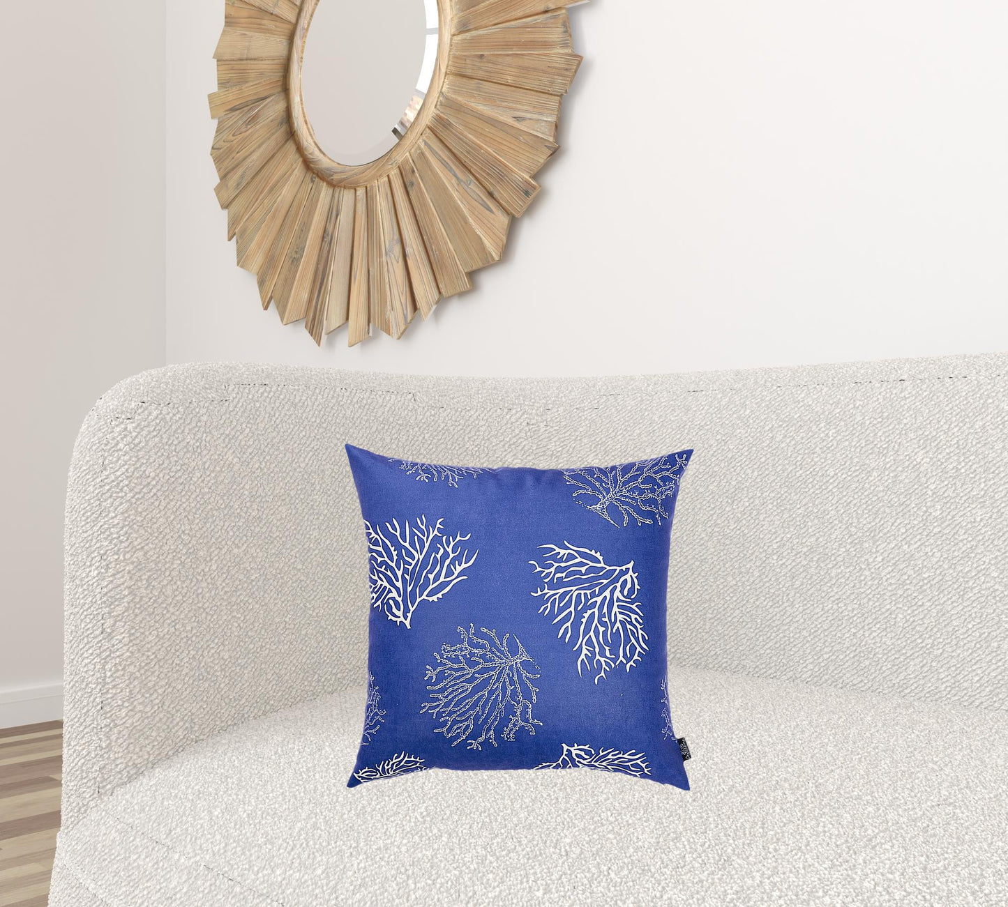 Square Blue Coral Reef Decorative Throw Pillow Cover