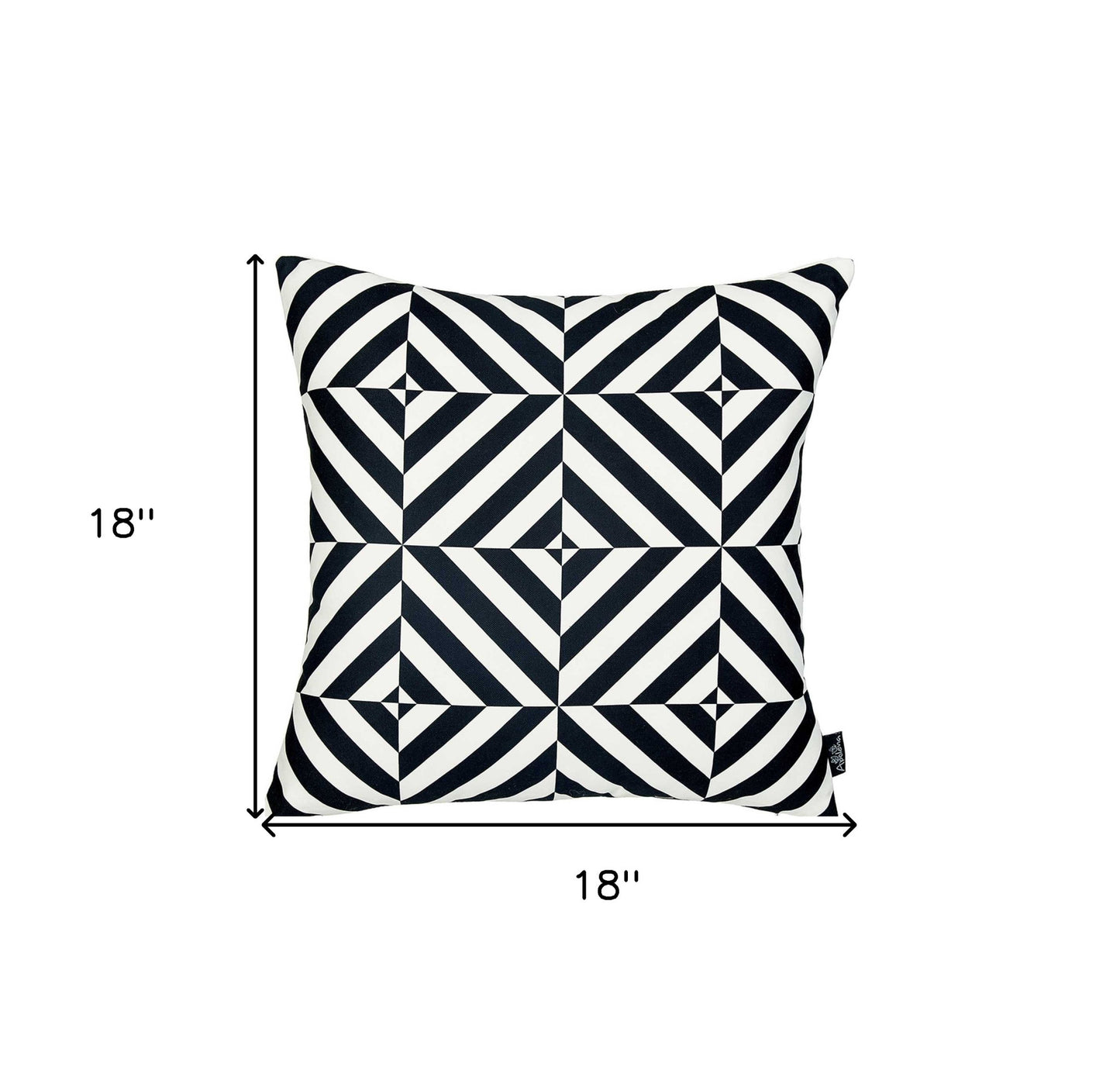 Black And White Geometric Diagram Decorative Throw Pillow Cover
