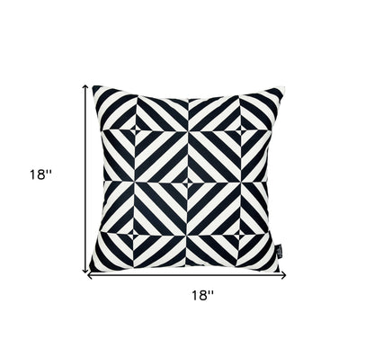 Black And White Geometric Diagram Decorative Throw Pillow Cover