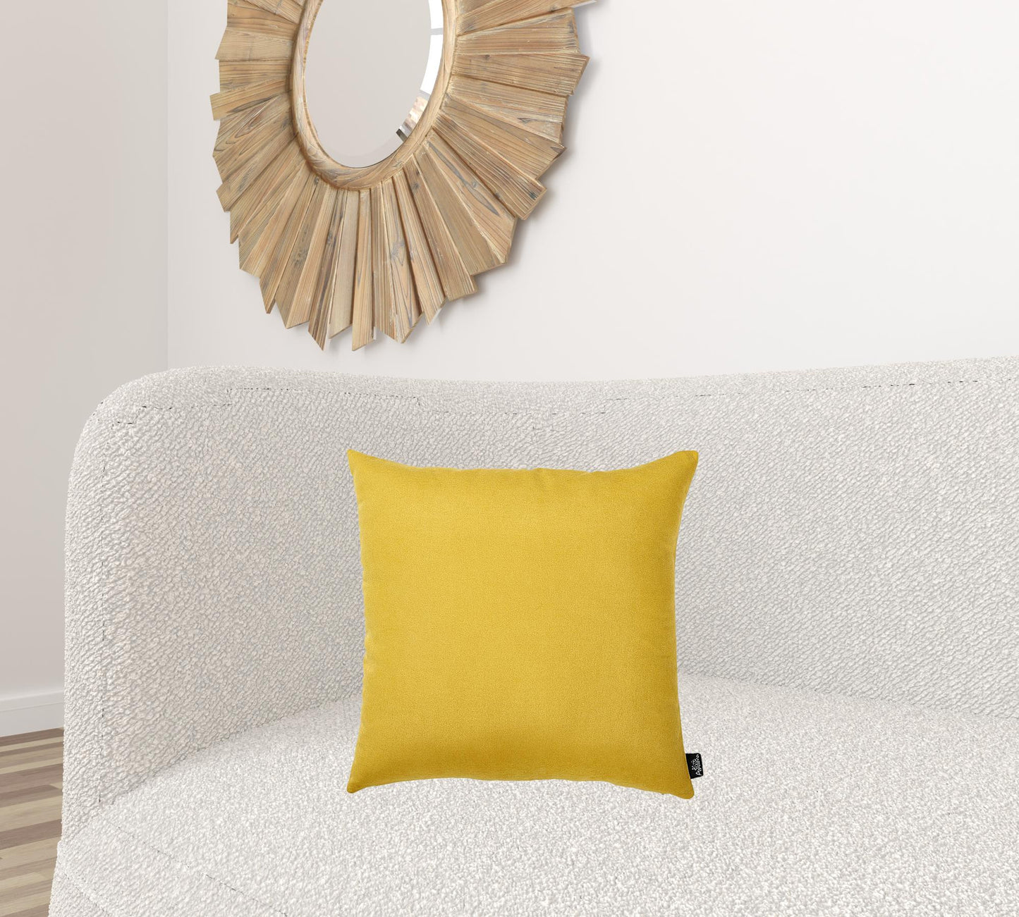 Set Of 2 Yellow Brushed Twill Decorative Throw Pillow Covers