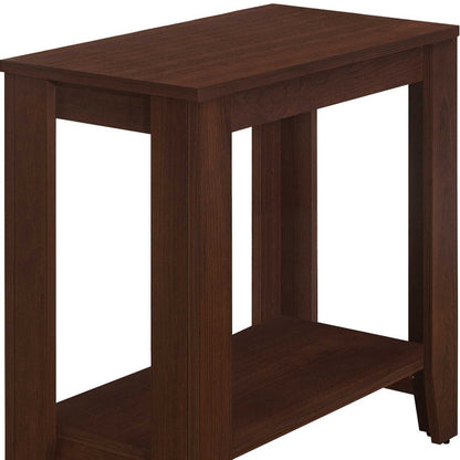 22" Brown End Table With Shelf