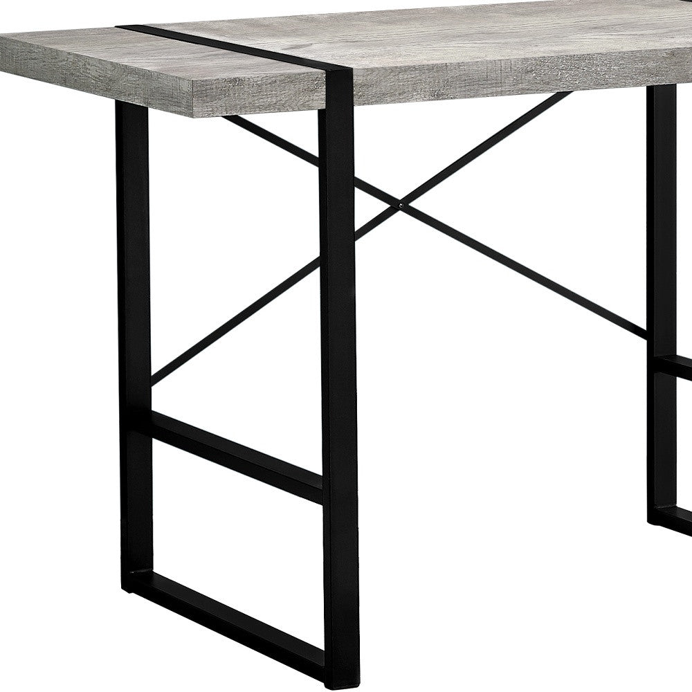 24" Grey Rectangular Computer Desk