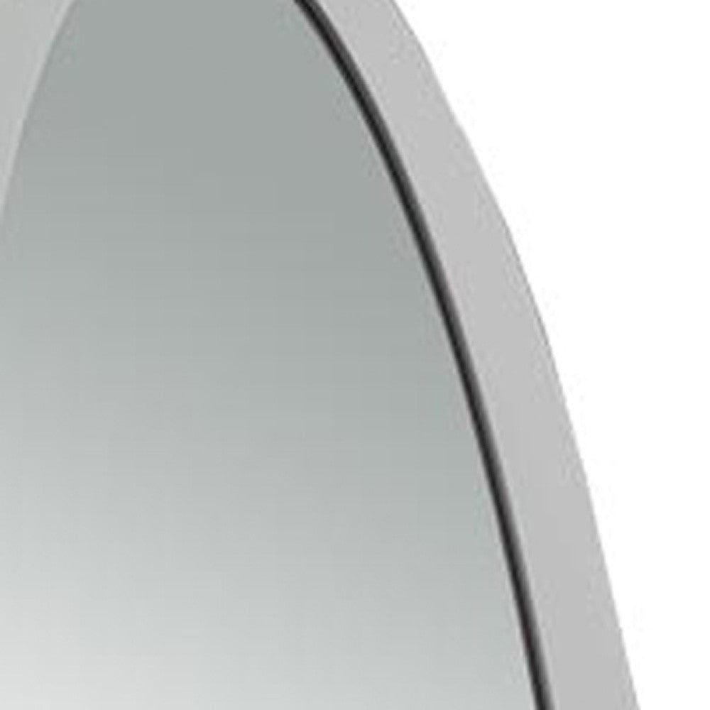 Gray Oval Cheval Standing Mirror