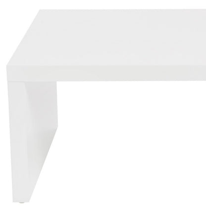 47.25" X 23.63" X 13.98" High Gloss White Lacquered Mdf Rectangle Coffee Table