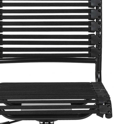 Black Swivel Adjustable Task Chair Bungee Back Steel Frame