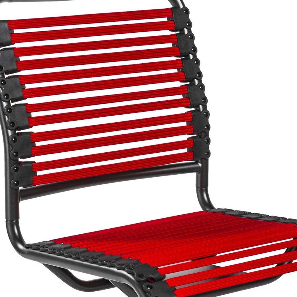 Black Swivel Adjustable Task Chair Bungee Back Steel Frame