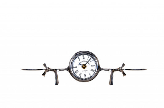 3" Novelty Nickel Metal And Glass Analog Wall Clock