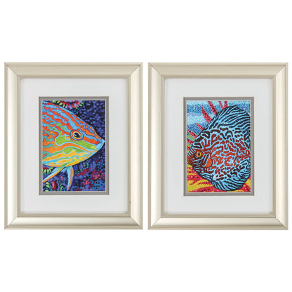 10" X 12" Champagne Gold Color Frame  Tropical Fish (Set Of 2)