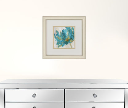 12" X 12" Champagne Gold Color Frame  Blue Infusion (Set Of 2)