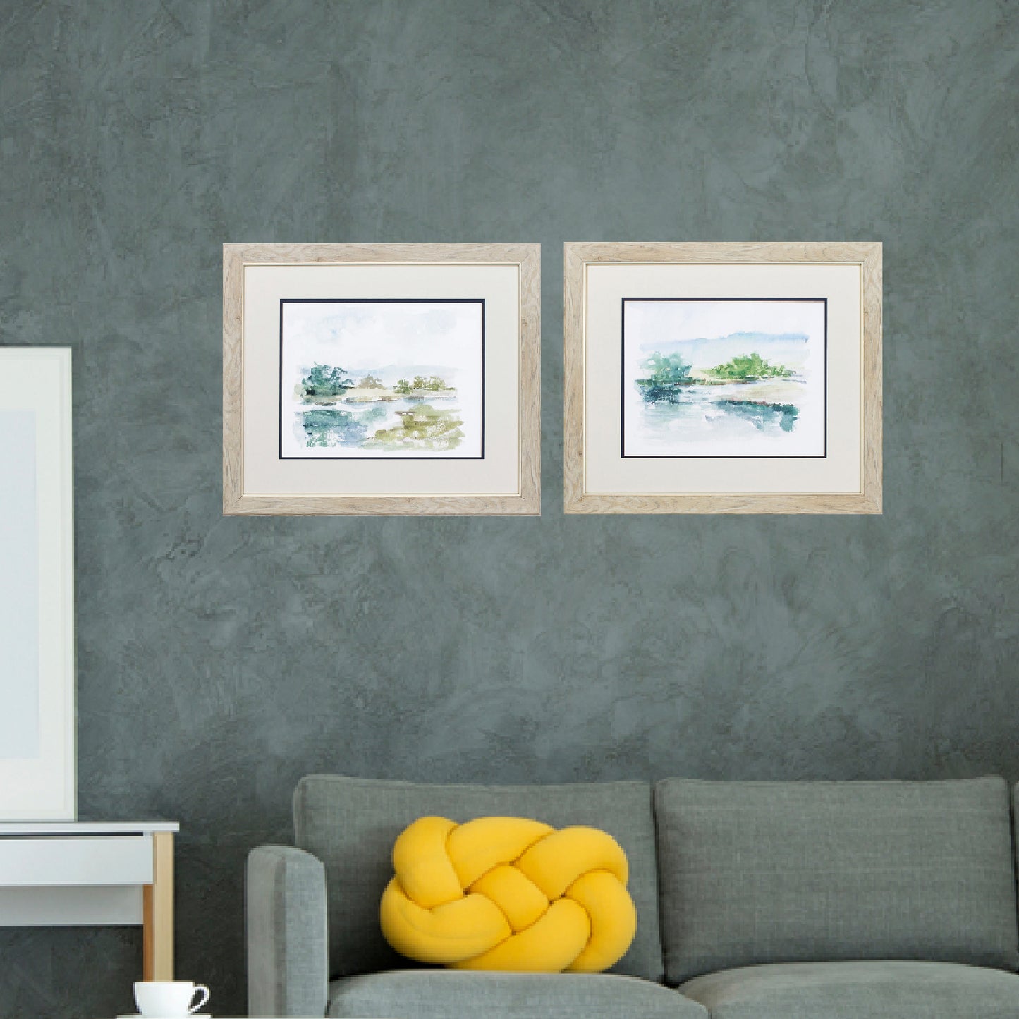 22" X 19" White Frame Spring Watercolor (Set Of 2)