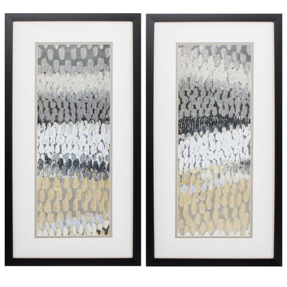 13" X 25" Silver Frame Raindrops (Set Of 2)