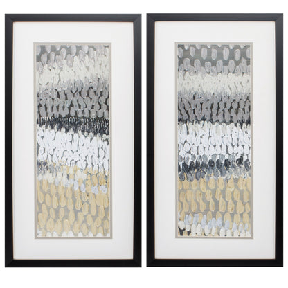 13" X 25" Silver Frame Raindrops (Set Of 2)