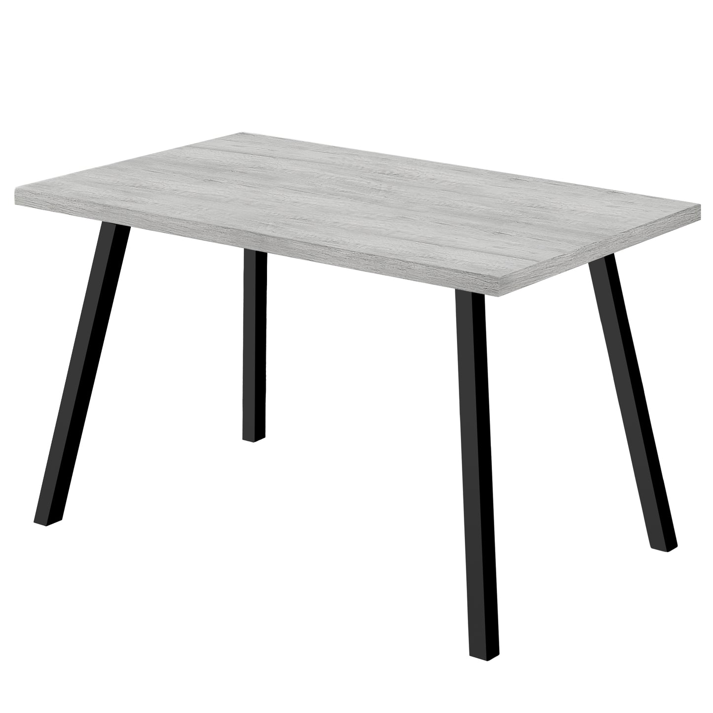 60" Gray and Black Metal Dining Table