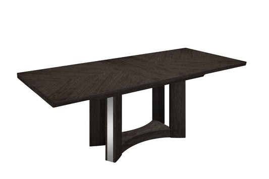 98" Dark Gray Solid Wood Dining Table