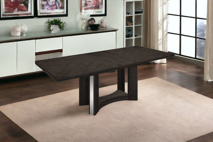 98" Dark Gray Solid Wood Dining Table