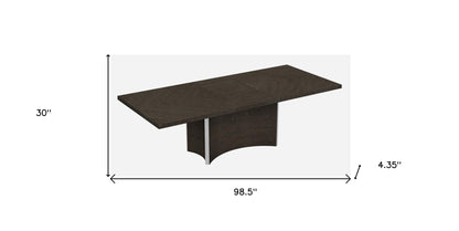 99" Gray Brown Solid Wood Dining Table