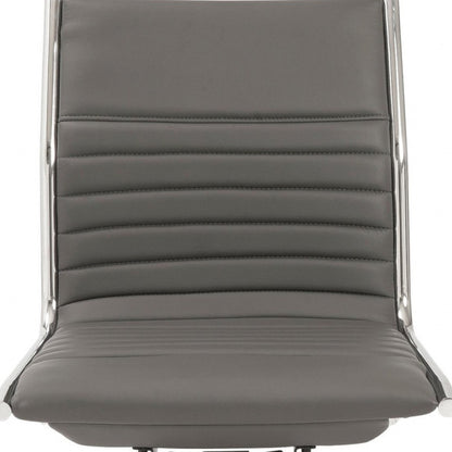 26.38" X 25.99" X 38.19" Low Back Office Chair Without Armrests In Gray With Chromed Steel Base