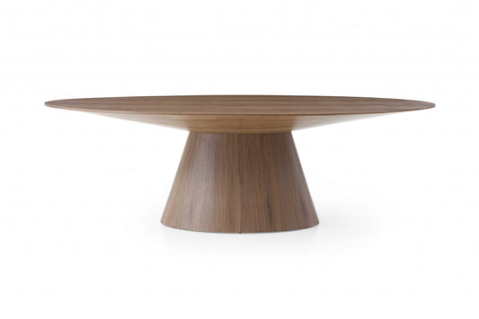 95" Brown Oval Dining Table