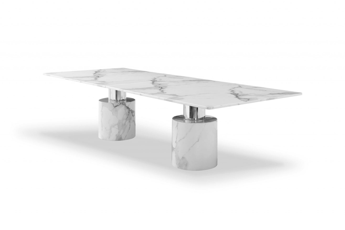 120" White Marble Dining Table