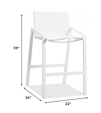 Set Of 2 White Stainless Steel Bar Stools