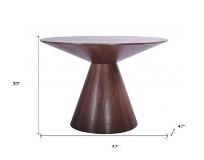 47" Brown Solid Wood Dining Table