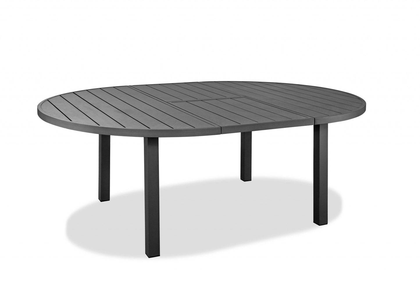 57" Gray Aluminum Folding Dining Table