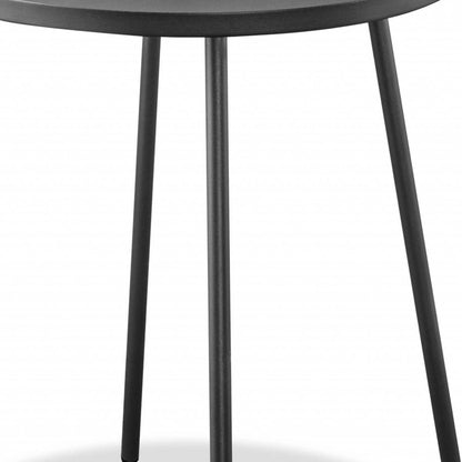 25" Gray Stainless Steel Round End Table