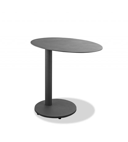 20" Gray Ceramic Tile Round End Table