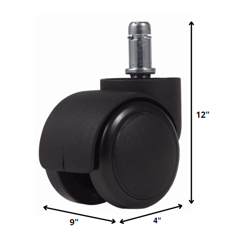 Black Soft Dual Wheel Casters Only