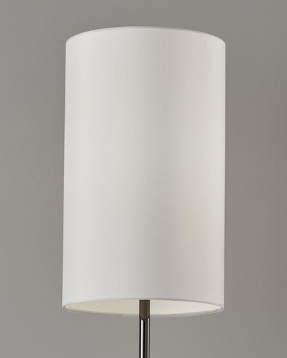 Black Nickel Finish Metal Tall White Shade Table Lamp