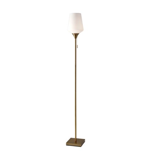 71" Torchiere Floor Lamp With White Bowl Shade