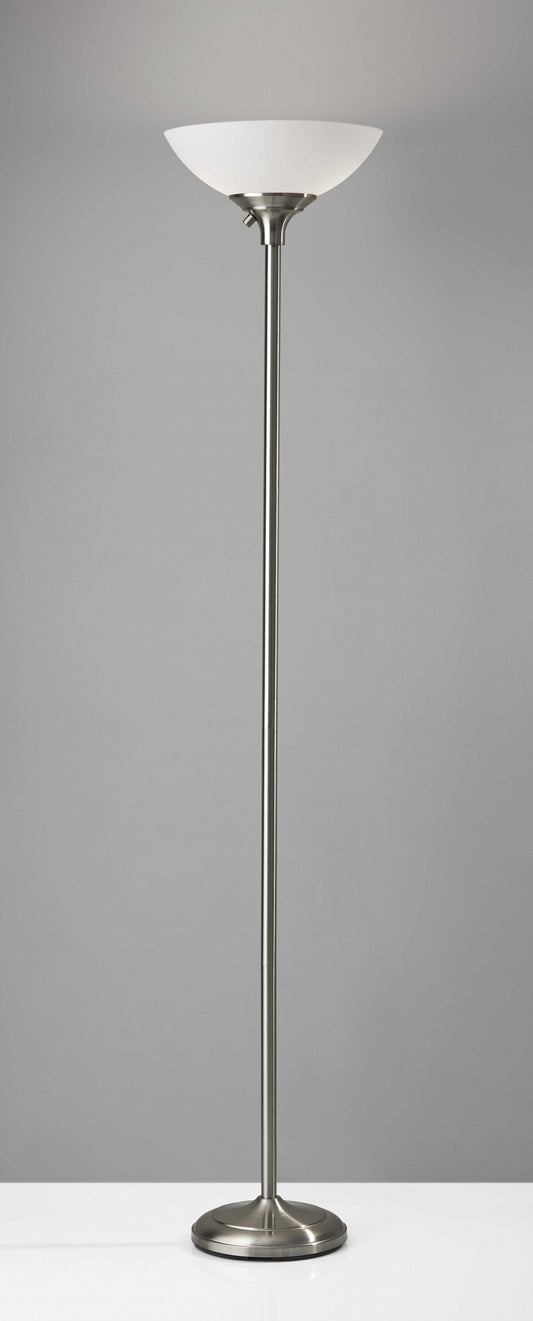 Tailored Black Metal Torchiere With Bright Illumination