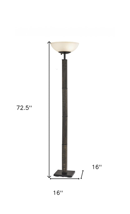 Black Wood Deco Torchiere