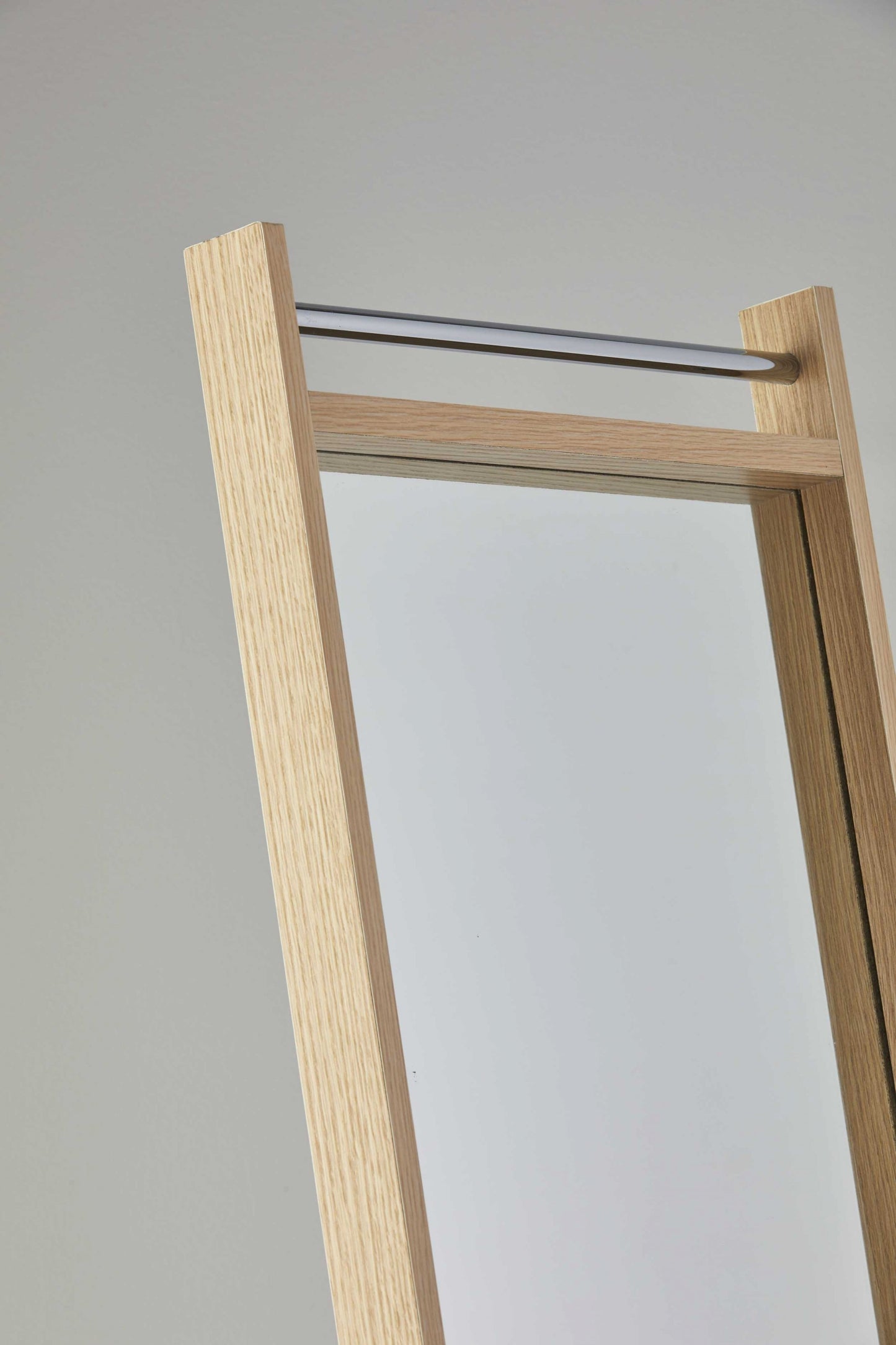 Natural Brown Rectangle Cheval Standing Mirror