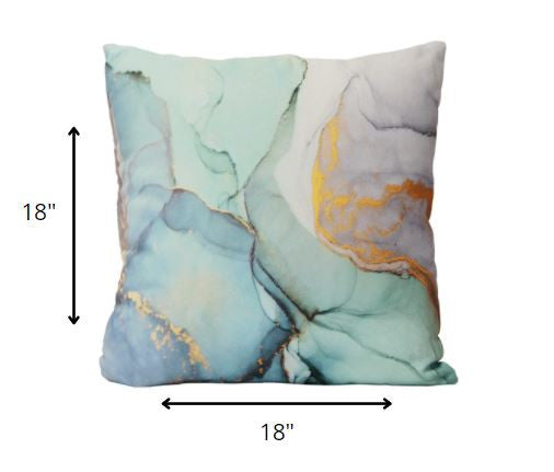 Pastel Watercolor Marble Cotton Square Throw Pillow