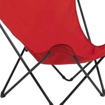 Yellow And Black Metal Folding Camping Chair